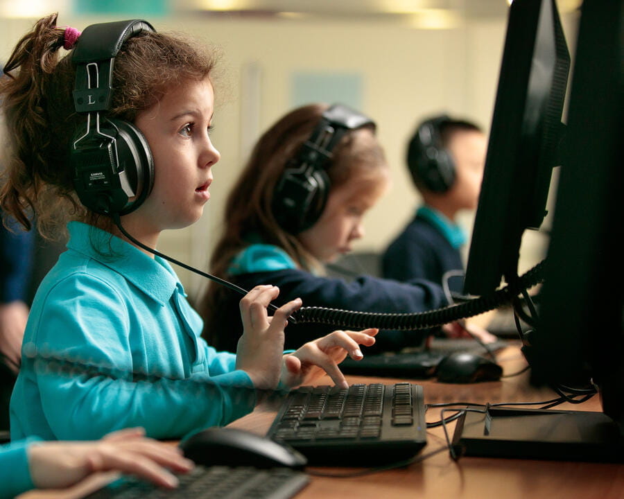 Young students in a Computing lesson