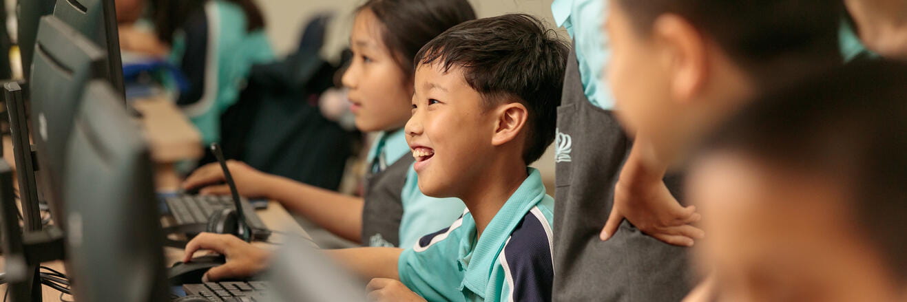 Group of students working on computers