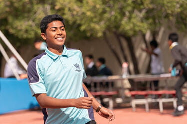 Student playing in a playground
